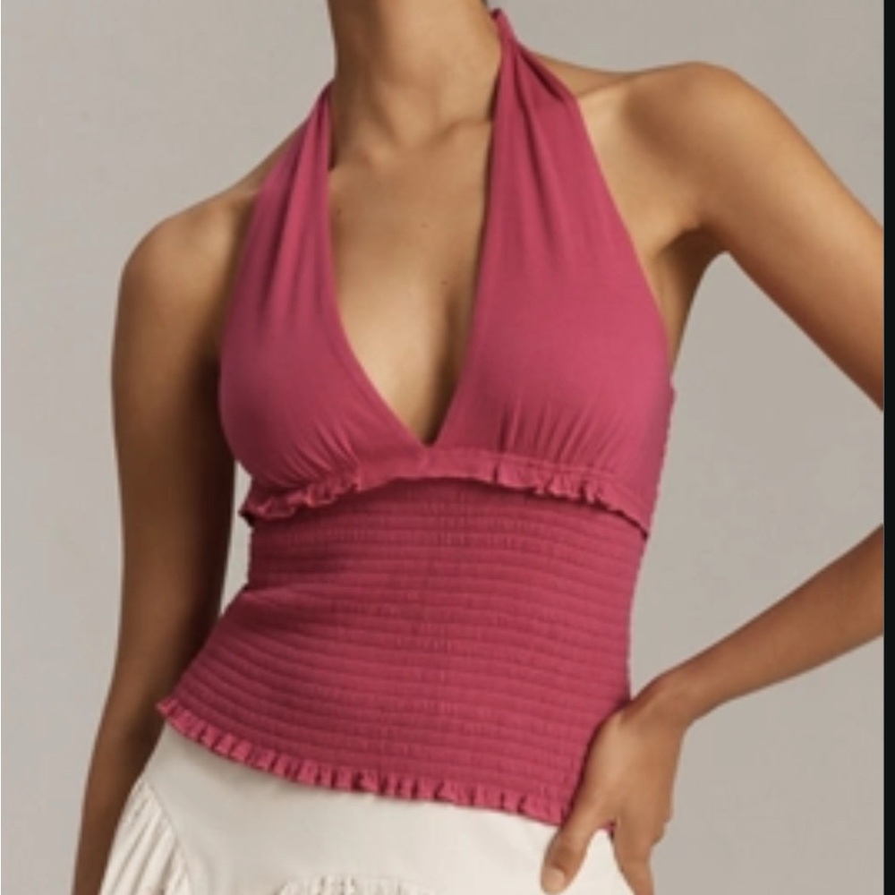 Anthropologie Pink Halter Top